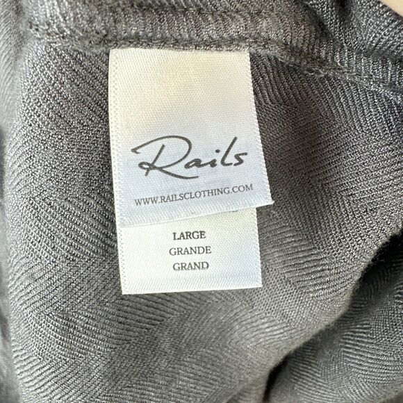 Rails Womens Hunter Long Sleeve Button Up Top Shirt Size L Charcoal Tie Dye - Picture 9 of 10